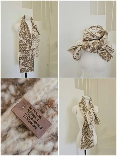 正韓EBA復古花紋針織圍巾 ( 7.7%羊毛)6